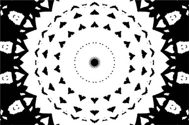 Siyah ve beyaz süslemeli arka plan. Mandala deseni.