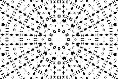 Mandala deseni. Süslü siyah beyaz arkaplan. 