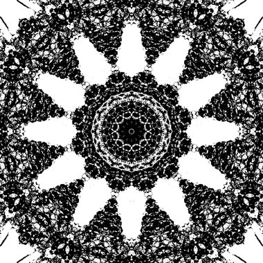 Siyah ve beyaz süslemeli arka plan. Mandala deseni.