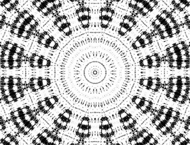 Kaleydoskopik desenli süslemeli siyah beyaz arkaplan