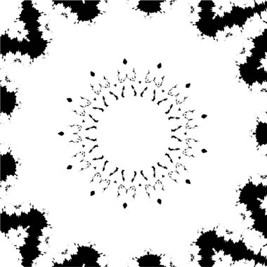 Süslü siyah beyaz mozaik desenli