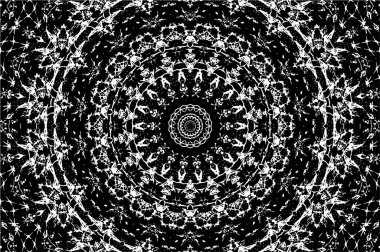 Siyah ve beyaz süslemeli arka plan. Mandala deseni.