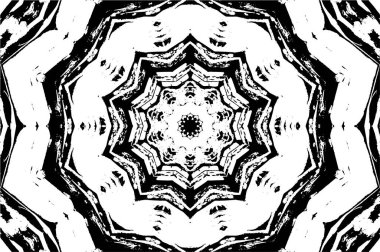 Mandala deseni. Süslü siyah beyaz arkaplan. 