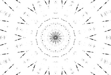 Süslü kaleydoskopik siyah beyaz arkaplan.