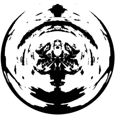 Siyah Grunge Yuvarlak Düzen Beyaz Arkaplan 'da izole edildi. Mürekkep Sıçratma Tasarımı 