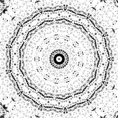 Süslü siyah beyaz mozaik desenli