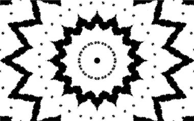 Süslü kaleydoskopik siyah beyaz arkaplan.