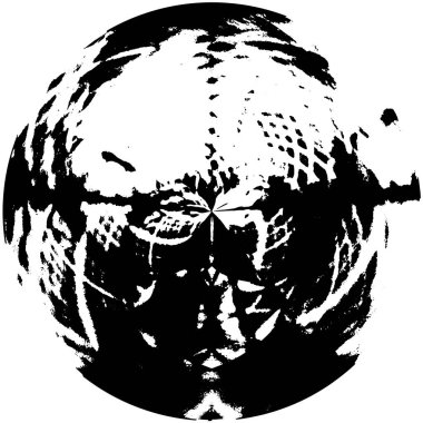 Siyah ve beyaz soyut grunge arka plan. Beyaz arkaplanda yuvarlak şekil