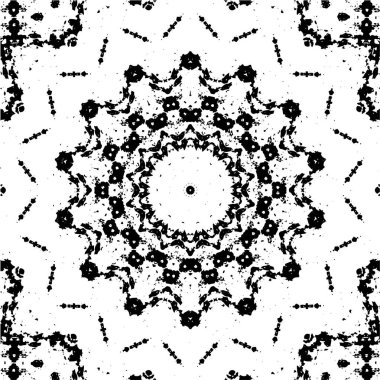 Süslü siyah beyaz mozaik desenli