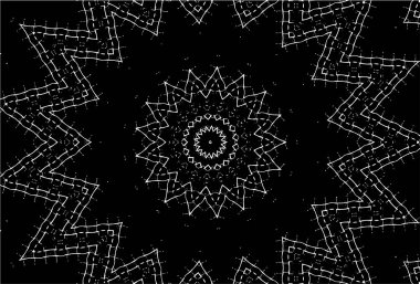 Mandala deseni. Süslü siyah beyaz arkaplan. 