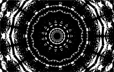 Kaleydoskopik süslemeli siyah beyaz arkaplan.