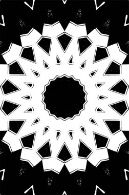 Siyah ve beyaz süslemeli arka plan. Mandala deseni.