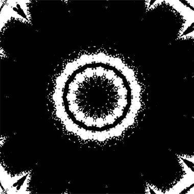 Kaleydoskopik süslemeli siyah beyaz arkaplan