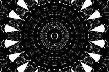Siyah ve beyaz süslemeli arka plan. Mandala deseni.