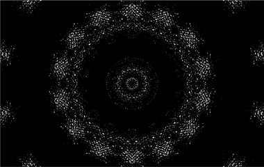 Süslü kaleydoskopik siyah beyaz arkaplan.