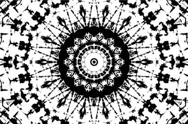 Siyah ve beyaz süslemeli arka plan. Mandala deseni.