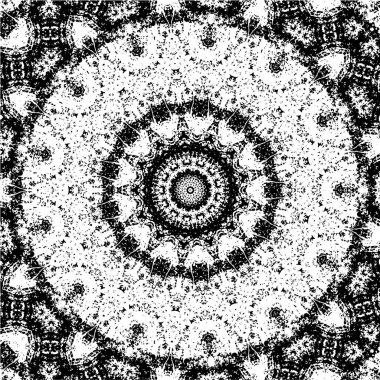 Süslü siyah beyaz mozaik desenli