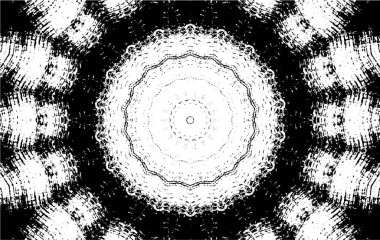 Süslü kaleydoskopik siyah beyaz arkaplan.