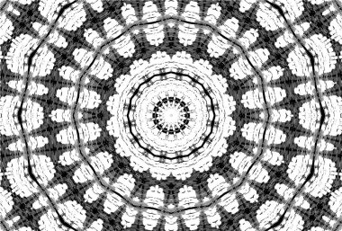 Süslü siyah beyaz mozaik desenli