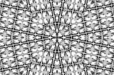 Kaleydoskopik desenli siyah ve beyaz süs arkaplanı