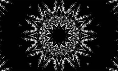 Süslü kaleydoskopik siyah beyaz arkaplan.