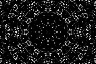 Siyah ve beyaz süslemeli arka plan. Mandala deseni.