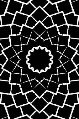 Siyah ve beyaz süslemeli arka plan. Mandala deseni.