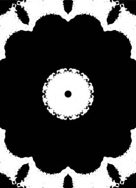 Kaleydoskopik desenli siyah ve beyaz süs arkaplanı