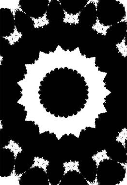 Süslü kaleydoskopik siyah beyaz arkaplan