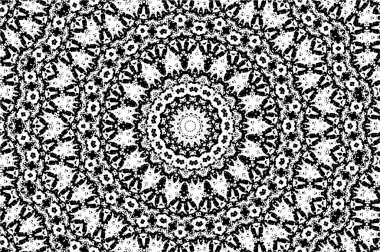 Mandala deseni. Süslü siyah beyaz arkaplan. 