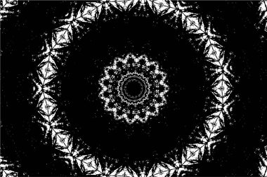 Süslü kaleydoskopik siyah beyaz arkaplan
