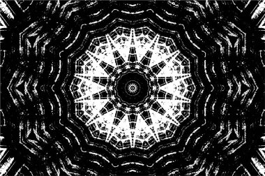 Mandala deseni. Süslü siyah beyaz arkaplan. 