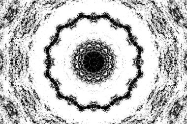 Süslü kaleydoskopik siyah beyaz arkaplan.