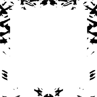 Beyaz arkaplanda kare grunge çerçeve, vektör illüstrasyonu.