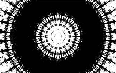 Süslü kaleydoskopik siyah beyaz arkaplan.