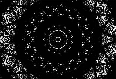 Süslü kaleydoskopik siyah beyaz arkaplan