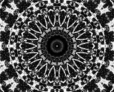 Siyah ve beyaz süslemeli arka plan. Mandala deseni.