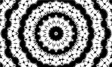 Süslü kaleydoskopik siyah beyaz arkaplan.