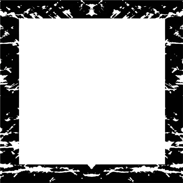 Quadratischer Grunge Rahmen Auf Weißem Hintergrund Vektorillustration — Stockvektor