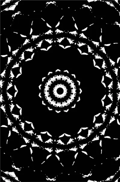 Kaleydoskopik süslemeli siyah beyaz arkaplan.