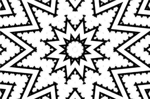 Fondo Ornamentale Bianco Nero Modello Mandala — Vettoriale Stock