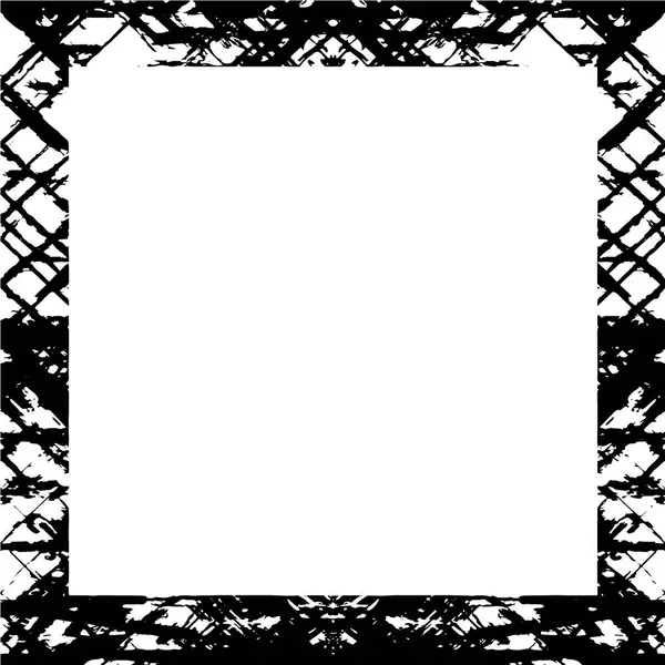 Quadratischer Grunge Rahmen Auf Weißem Hintergrund Vektorillustration — Stockvektor