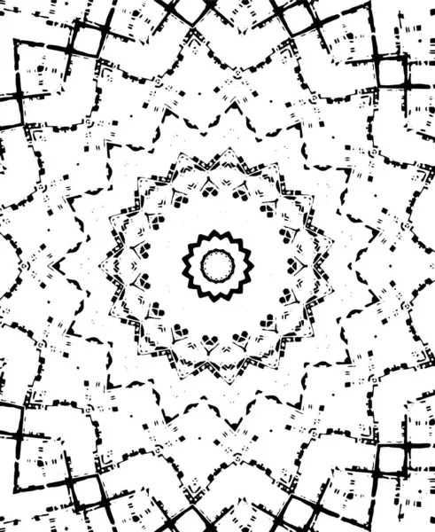 Kaleidoskopické Ornamentální Černobílé Pozadí — Stockový vektor