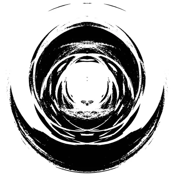 Чорно Білий Абстрактний Гранжевий Фон Кругла Форма Білому Фоні — стоковий вектор