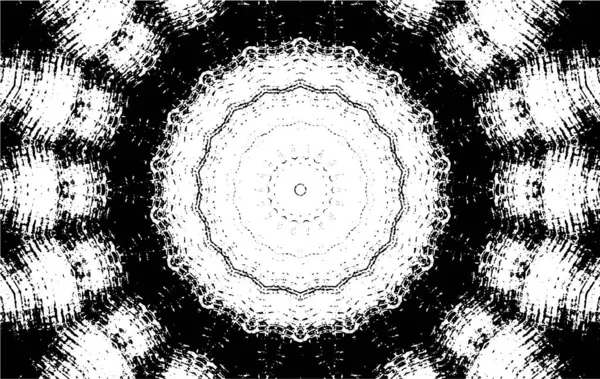 Süslü kaleydoskopik siyah beyaz arkaplan.