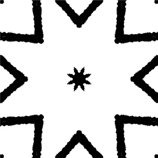 Орнаментальный Черно Белый Бесшовный Мозаичный Узор — стоковый вектор