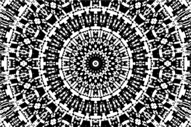 Siyah ve beyaz süslemeli arka plan. Mandala deseni.