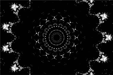 Süslü kaleydoskopik siyah beyaz arkaplan
