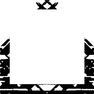 Beyaz arkaplanda kare grunge çerçeve, vektör illüstrasyonu.