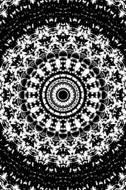 Siyah ve beyaz süslemeli arka plan. Mandala deseni.